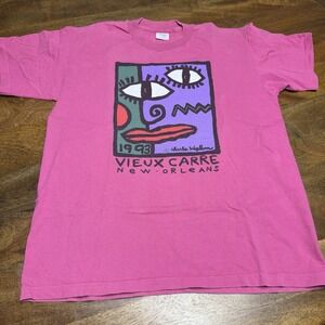 Vintage 90s New Orleans Vieux Carre Charlie Woglom Shirt  Art 1993
